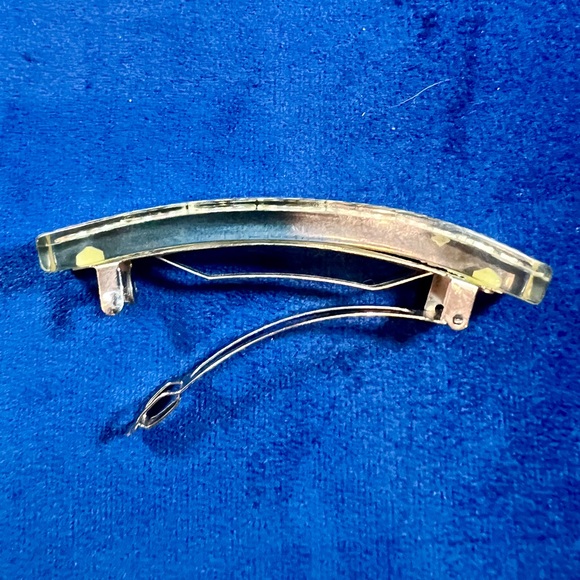 CHANEL Silver Monogram CC Holographic Lucite Hair Clip - Picture 5 of 10